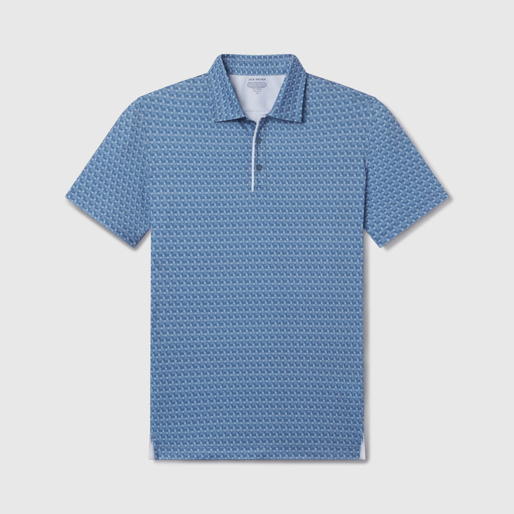 Clubhouse Performance Polo -- Bering Sea Gridline