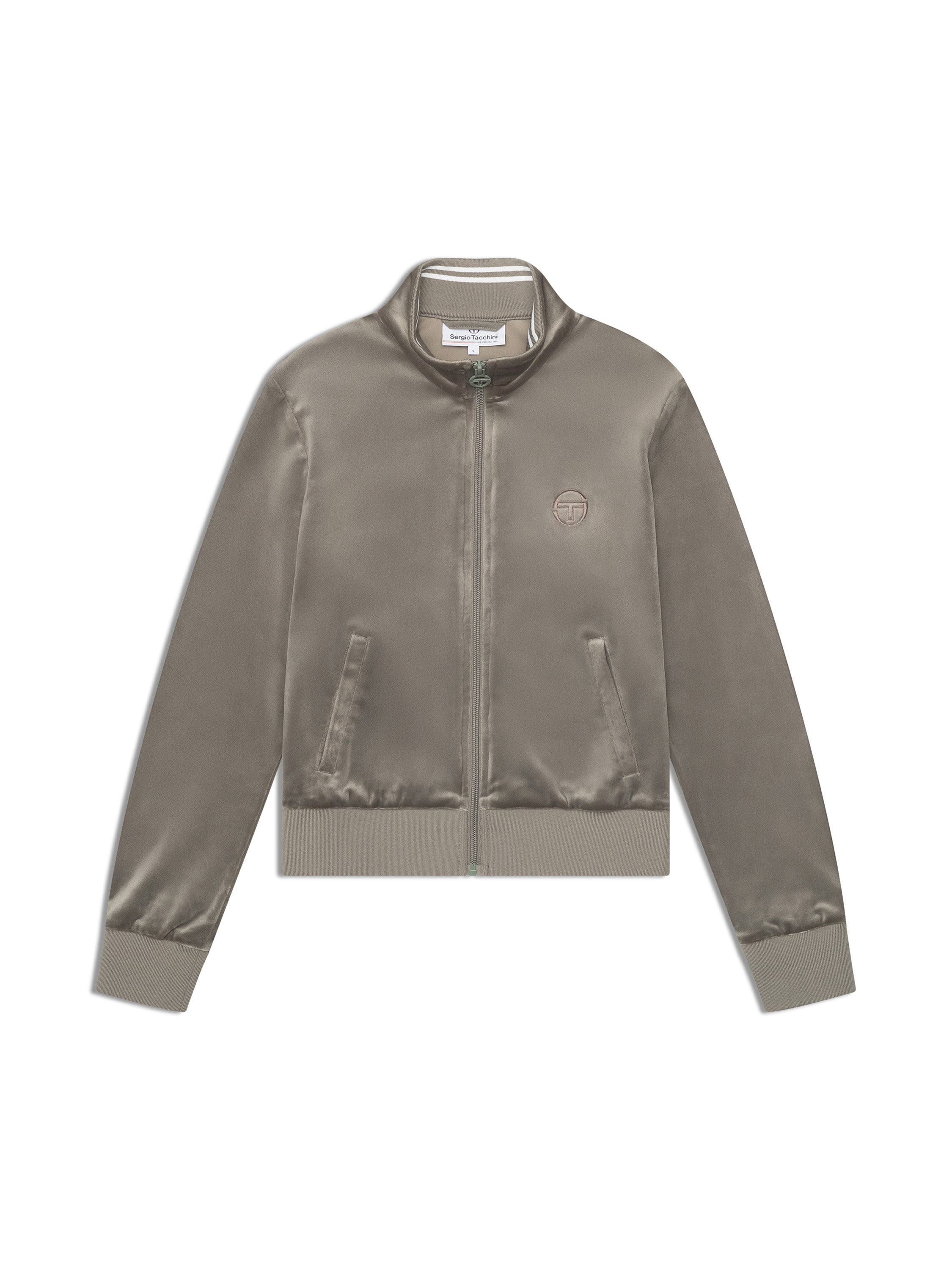 Nuvola Velour Track Jacket-Agave Green